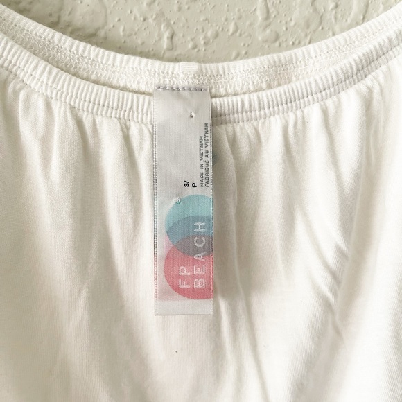 Free People Beach White Off Shoulder Crop Top Small - Picture 6 of 7